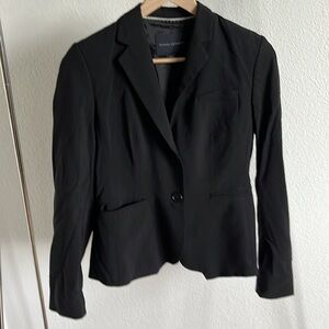 Banana Republic Black Blazer – Striped Interior & Loose Fit